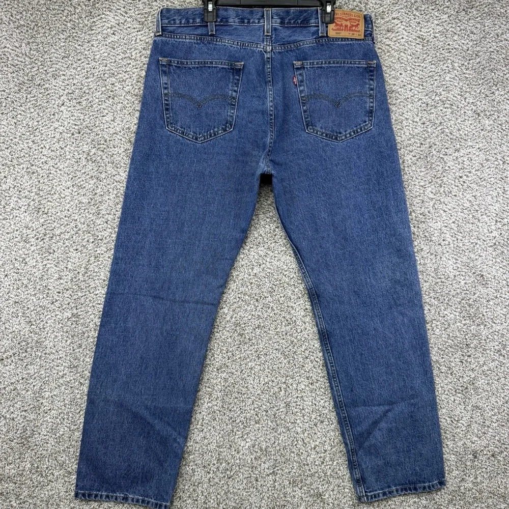Levi's Jeans Men's 38x30 Blue Denim Pants Medium Wash 505 Straight 100% Cotton